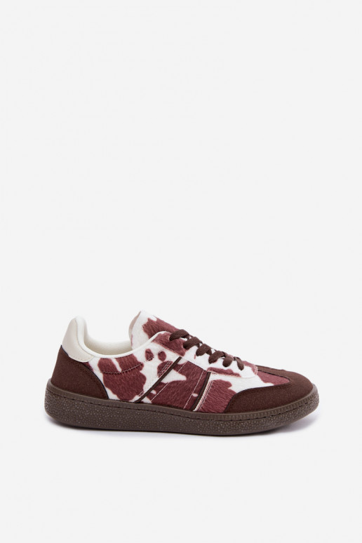 Sneaker mit Patches in Braun Corelle