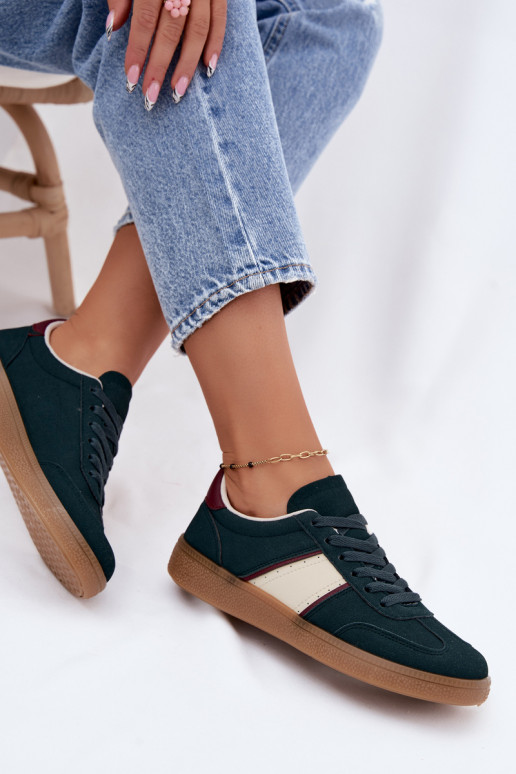 Damen Sneakers in Flaschengrün aus Kunstleder Corelle