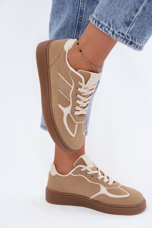 Damen Low Sneakers in Sandfarbe Brenelle