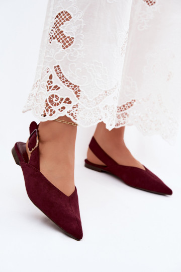 Damen Ballerinas mit Schnallen in Bordeauxfarbe Tanelia 2