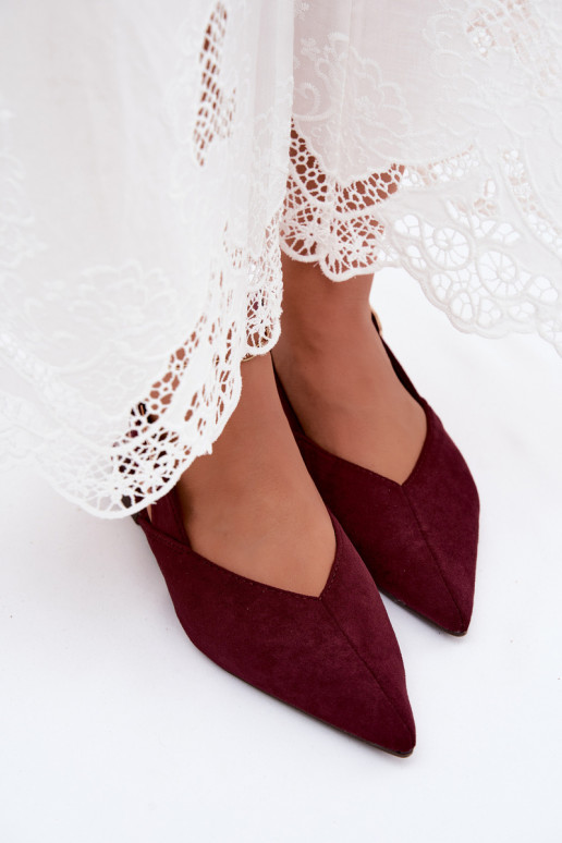 Damen Ballerinas mit Schnallen in Bordeauxfarbe Tanelia