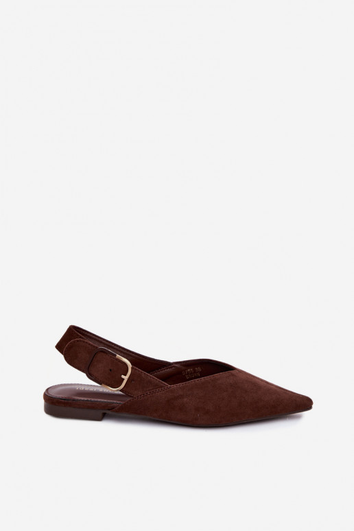 Damen Ballerinas mit Schnallen in Dunkelbraun Tanelia