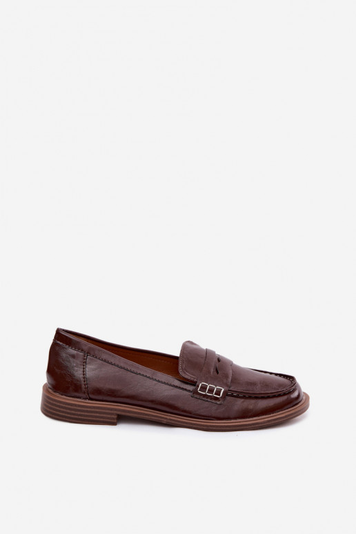 Damen Lackslipper in Schokoladenfarbe aus Kunstleder Roslyn