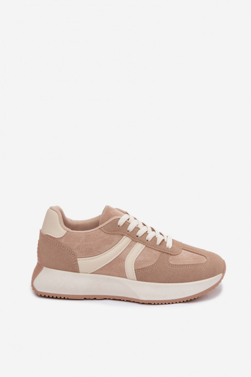 Damen Sneakers mit Plattform in Sandfarbe Laurelia