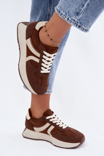 Damen Sneakers mit Plattform in Braun Laurelia