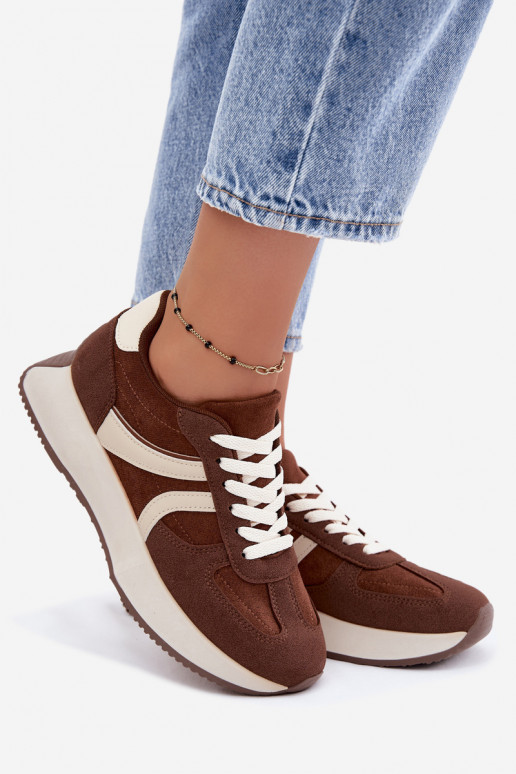 Damen Sneakers mit Plattform in Braun Laurelia
