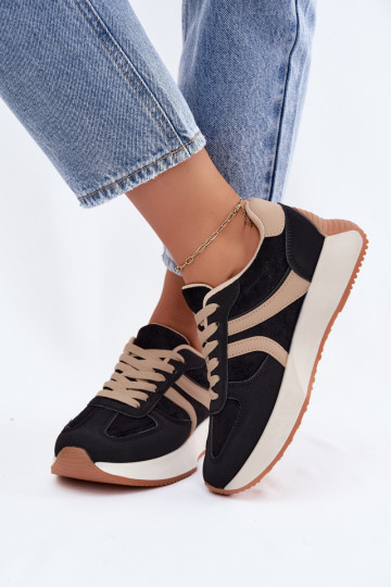 Damen Sneakers mit Plattform in Schwarz Laurelia