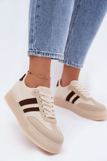 Beige Plattform-Sneaker Giselia