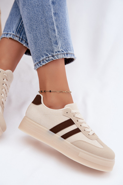 Beige Plattform-Sneaker Giselia