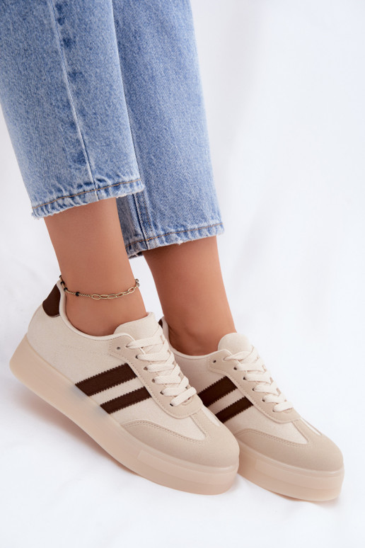 Beige Plattform-Sneaker Giselia