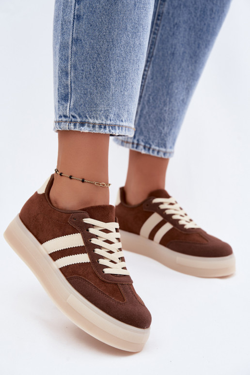 Braune Plattform-Sneaker Giselia
