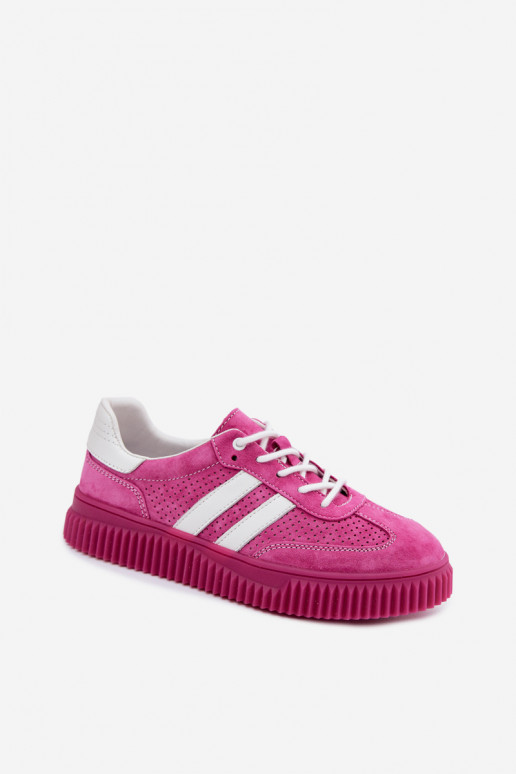 Rosa Veloursleder Plattform-Sneaker Artelle
