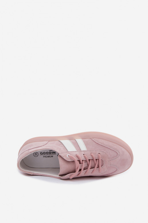 Rosa Plattform-Sneaker aus Kunstveloursleder Coralia