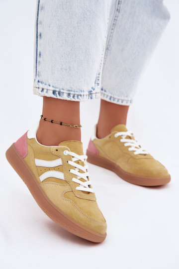 Gelbe Veloursleder Plattform-Sneaker Coressa 2