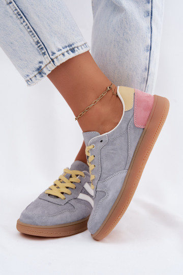 Blaue Veloursleder Plattform-Sneaker Coressa 2