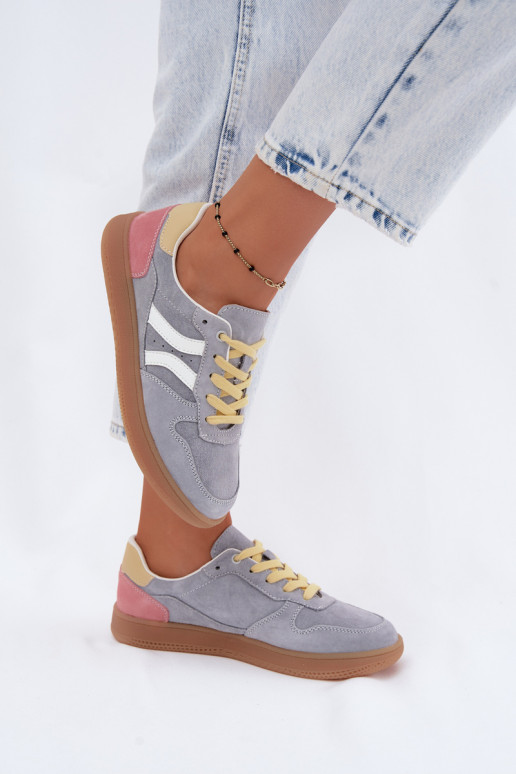 Blaue Veloursleder Plattform-Sneaker Coressa