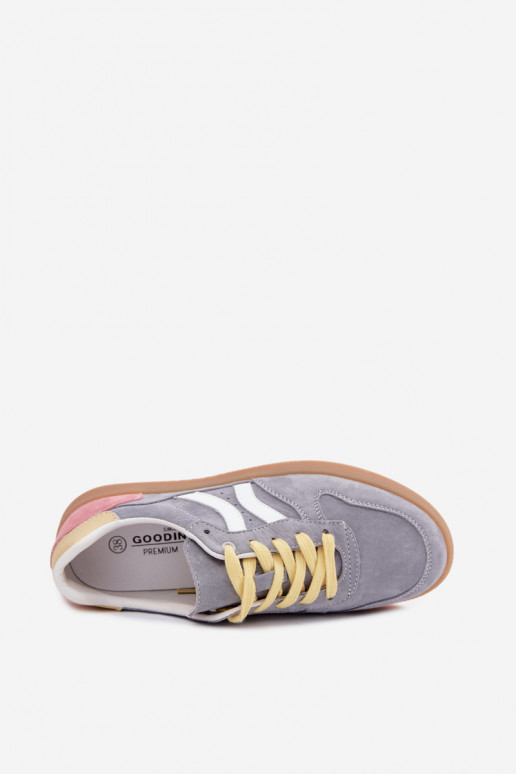 Blaue Veloursleder Plattform-Sneaker Coressa