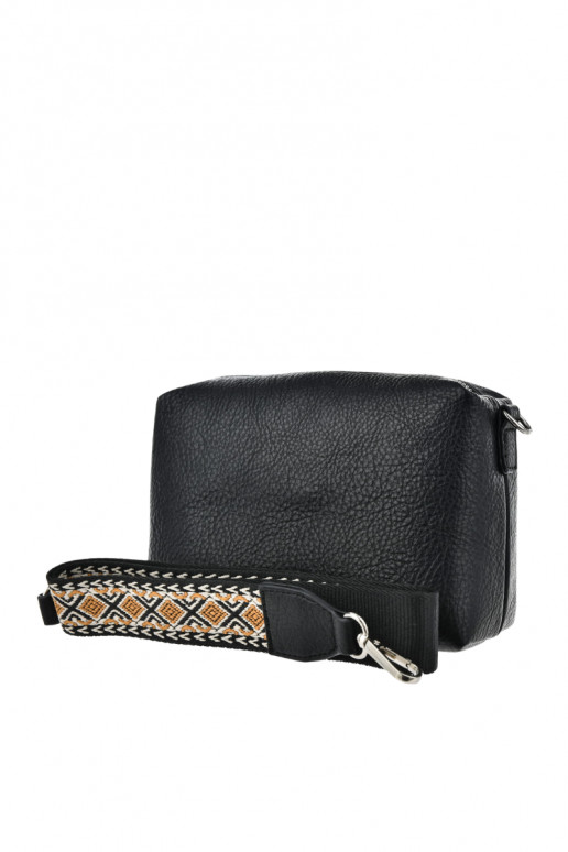 Schwarze kleine Handtasche mit verzierten Griffen Big Star OO574091