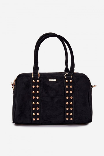 Schwarze Handtasche mit goldenen Nieten Emelle