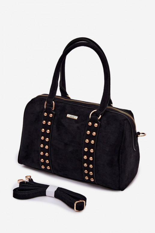 Schwarze Handtasche mit goldenen Nieten Emelle