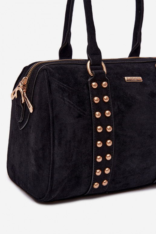 Schwarze Handtasche mit goldenen Nieten Emelle