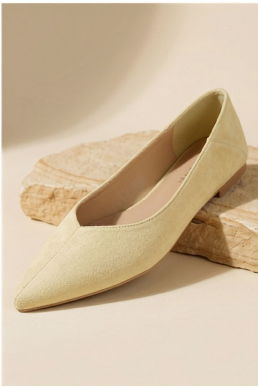 Ballerinas mit spitzen Zehen aus gelbem Kunstveloursleder Corabella