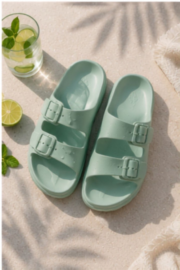 Damen-Slipper mit Schaumplattform in Minze Melorea 2