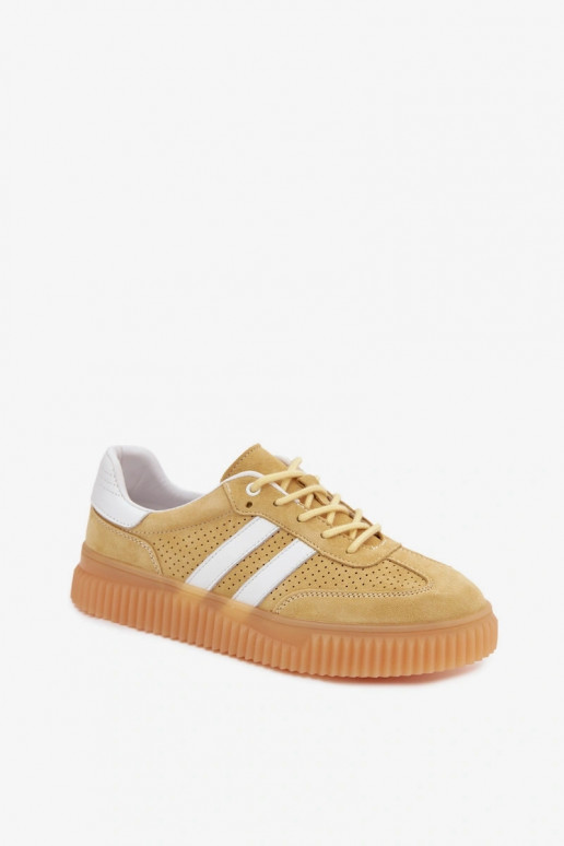 Gelbe Veloursleder Plattform-Sneaker Artelle