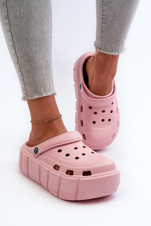 Leichte Damen-Plattformslipper in rosa Itubia