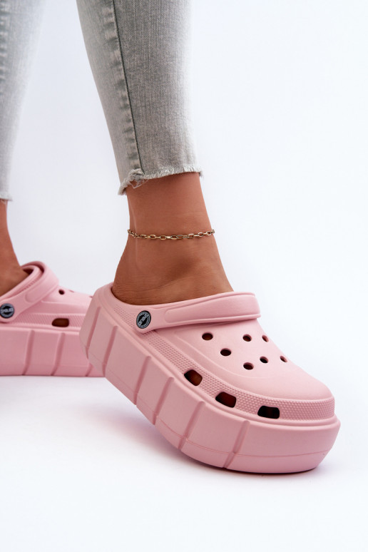 Leichte Damen-Plattformslipper in rosa Itubia