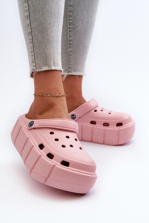 Leichte Damen-Plattformslipper in rosa Itubia