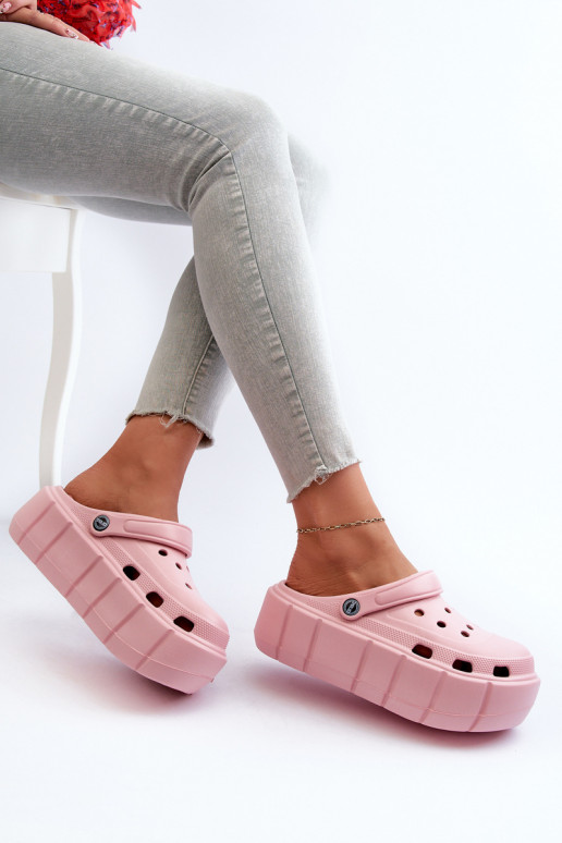 Leichte Damen-Plattformslipper in rosa Itubia