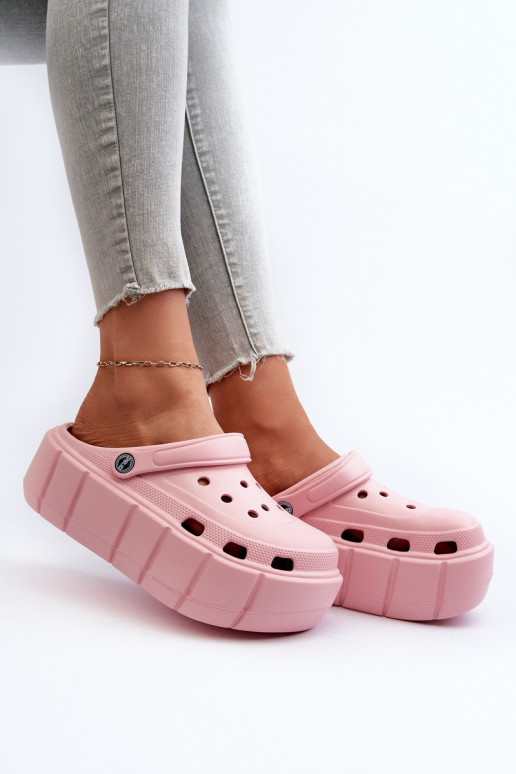 Leichte Damen-Plattformslipper in rosa Itubia