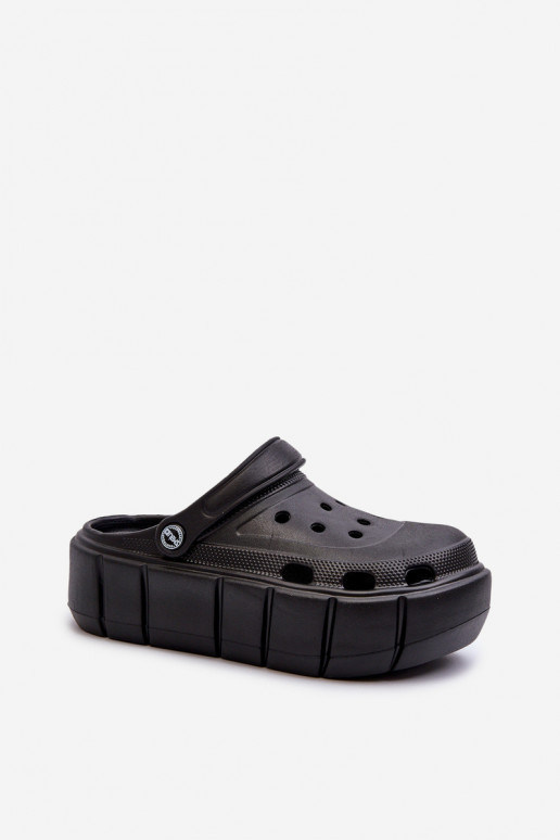 Leichte Damen-Plattformslipper in schwarz Itubia