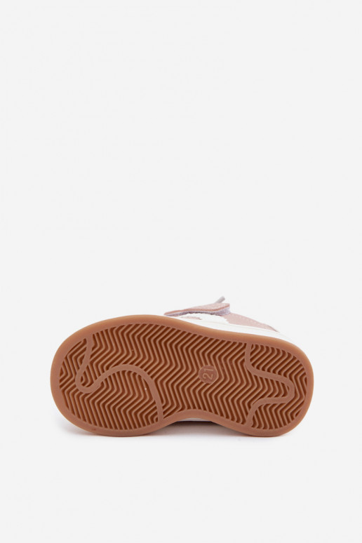 Kindersneaker mit Klettverschlüssen aus Kunstleder in rosa Farbe Zoya