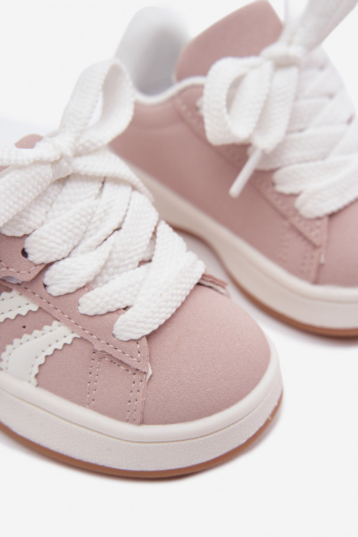 Kindersneaker mit Klettverschlüssen aus Kunstleder in rosa Farbe Zoya