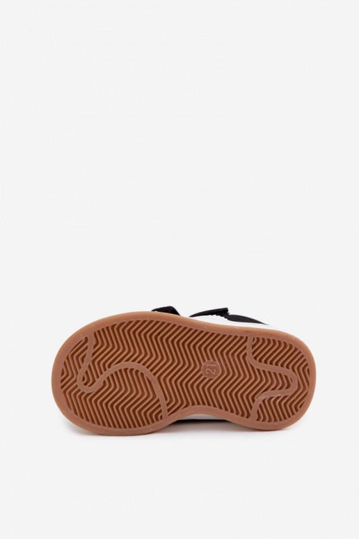 Kindersneaker mit Klettverschlüssen aus Kunstleder in schwarzer Farbe Zoya