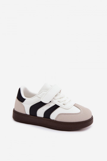 Kindersneaker mit Klettverschlüssen aus Kunstleder in weißer Farbe Ronja