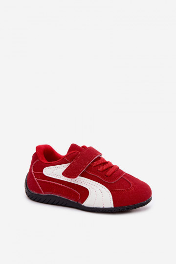 Kindersneaker mit Klettverschlüssen in roter Farbe Perrin