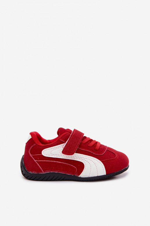 Kindersneaker mit Klettverschlüssen in roter Farbe Perrin