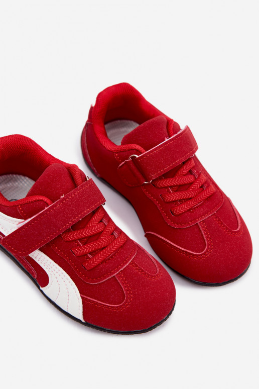 Kindersneaker mit Klettverschlüssen in roter Farbe Perrin