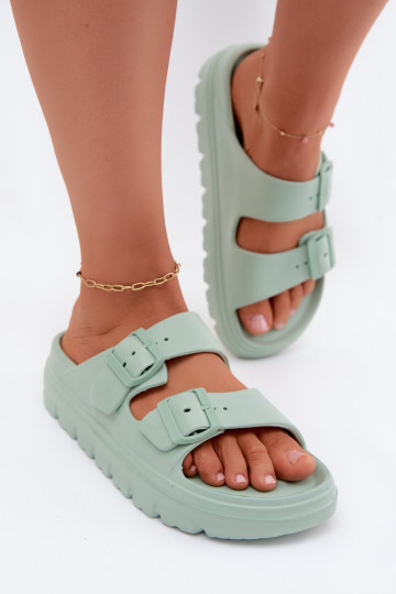 Damen-Slipper mit Schaumplattform in Minze Melorea