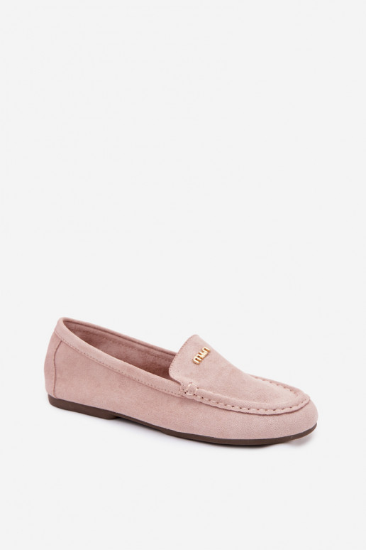 Herrenmokassins mit goldenen Details in Rosa Sarivelle