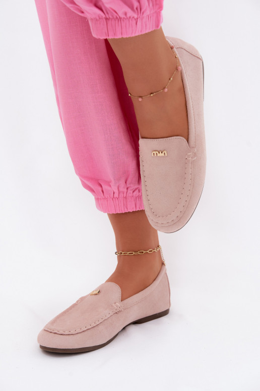 Herrenmokassins mit goldenen Details in Rosa Sarivelle
