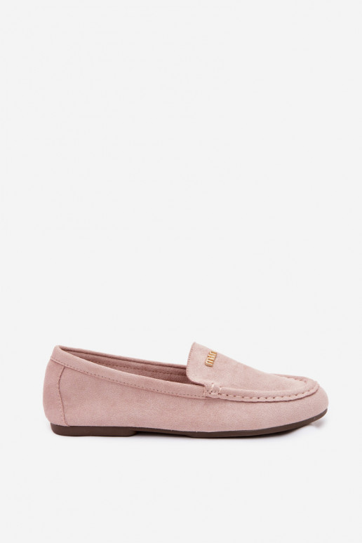 Herrenmokassins mit goldenen Details in Rosa Sarivelle