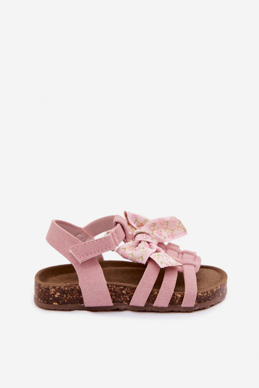 Kindersandalen mit Schleifen in Rosa Bessa