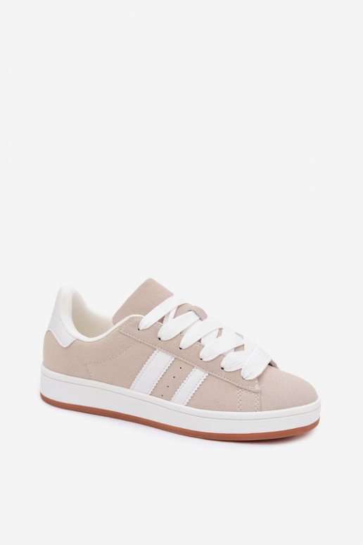 Damen-Sneaker mit Streifen in Sandfarbe Cascade
