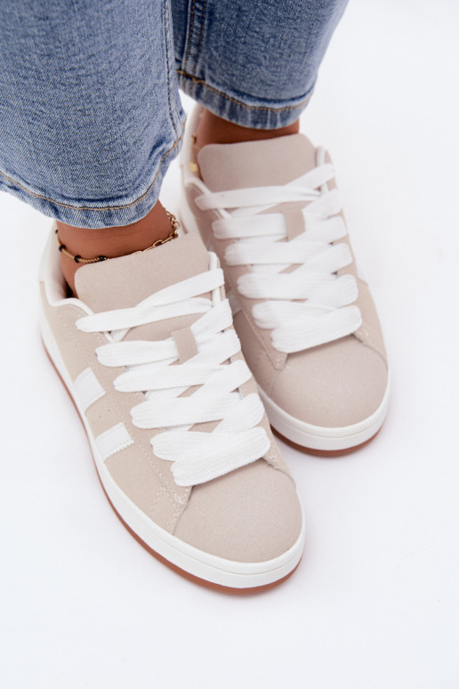 Damen-Sneaker mit Streifen in Sandfarbe Cascade