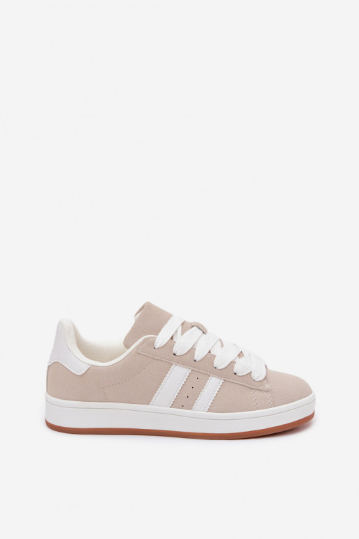 Damen-Sneaker mit Streifen in Sandfarbe Cascade