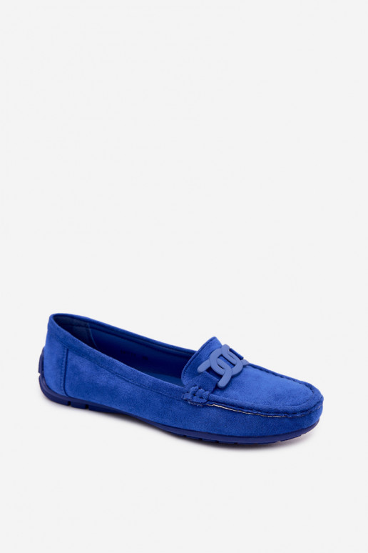 Damen reiche Wildledermokassins in Blau Rabell